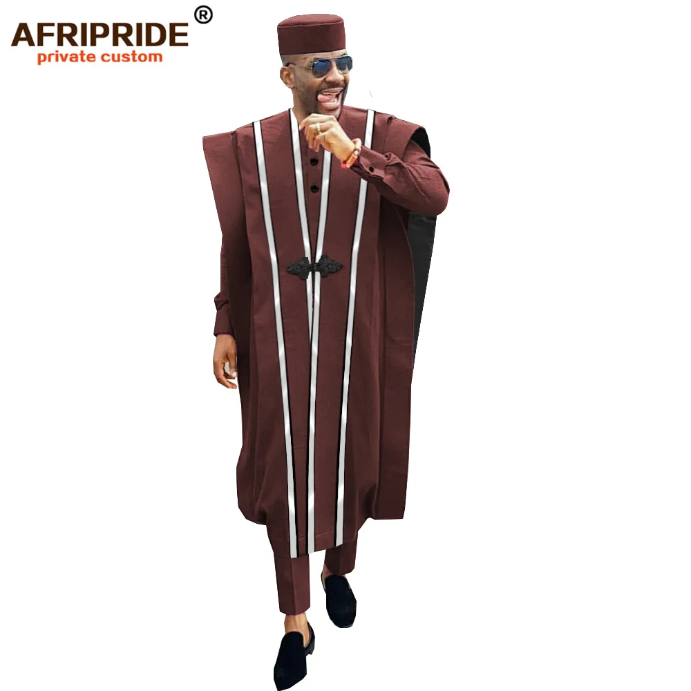 Африканская мужская одежда Agbada Robe Dashiki рубашки брюки из Анкары в стиле племени