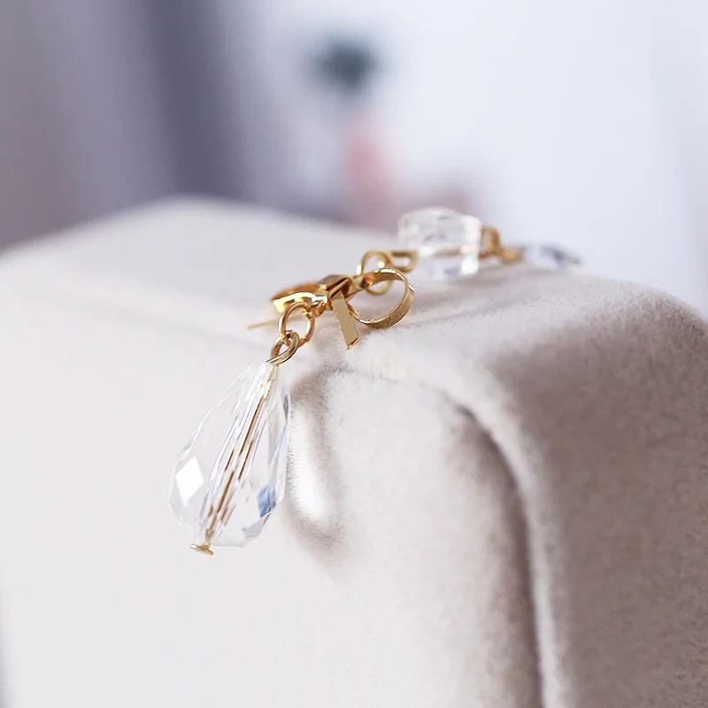 Женские Прозрачные Серьги sanлето 2019 с бантом Длинные романтичные серьги-капельки