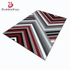 Утолщенный ковер Bubble Kiss для дивана, в скандинавском стиле, красный, серый, с геометрическим узором, домашний декоративный ковер для спальни