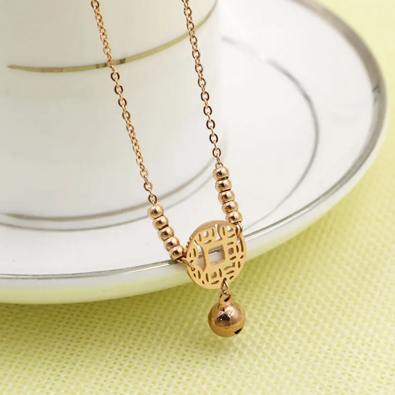 Медная монета и бусина в китайском стиле Колокольчик для женщин девочек браслет