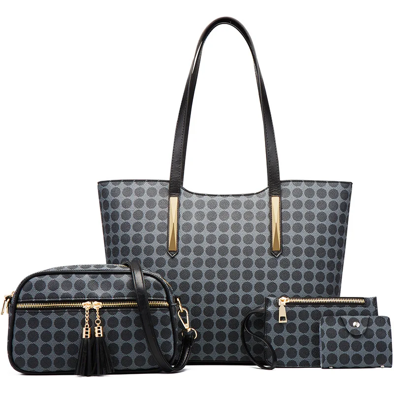 

4Pcs/Set Fashion Women Bags Large Capacity Purse Handbag Wallets Coin Card Package Ladies Shoulder Bag New Simple Shopping Bag