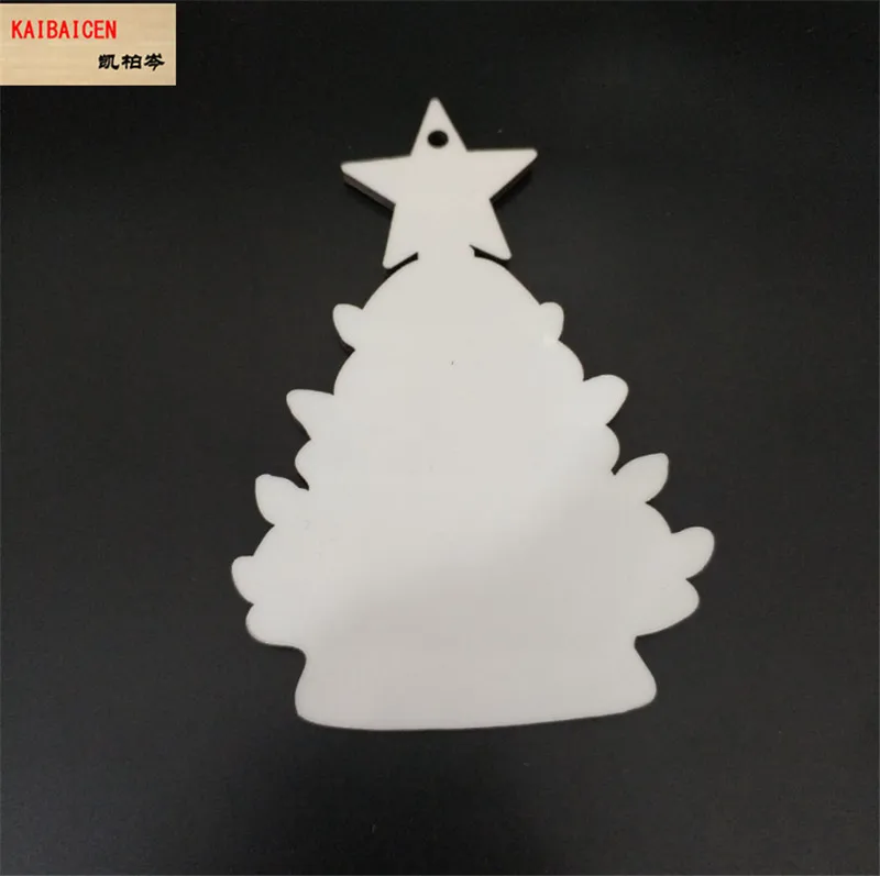 

20pcs/Lot sublimation blank Christmas tree decoration pendant MDF two-sided printing DIY Tree tag heat transfer printing plate