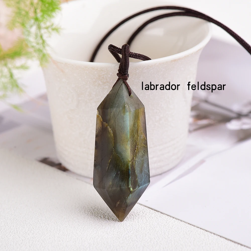 

Двойная подвеска из натурального кварца, ожерелье с кристаллами, энергетический лечебный камень для подарка, 1 шт.