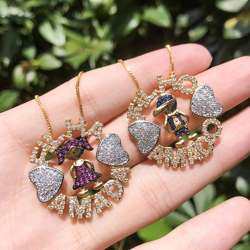 Ожерелье с подвеской для мальчиков и девочек из меди черного золота