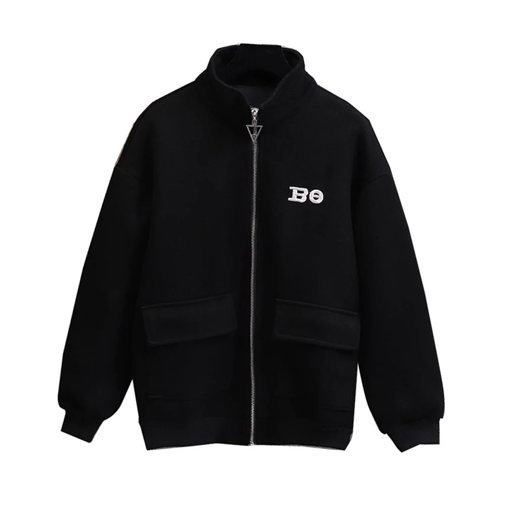 

Женская толстовка с длинным рукавом, Свободное пальто с карманами, Женский Свободный Повседневный Топ, верхняя одежда, кардиган на молнии, п...