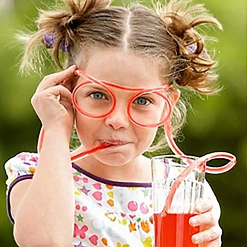 New Soft Plastic Fun Straw Glasses Flexible Drinking Straws Tube Tools Kids Party Supplies Bar Accessories | Дом и сад