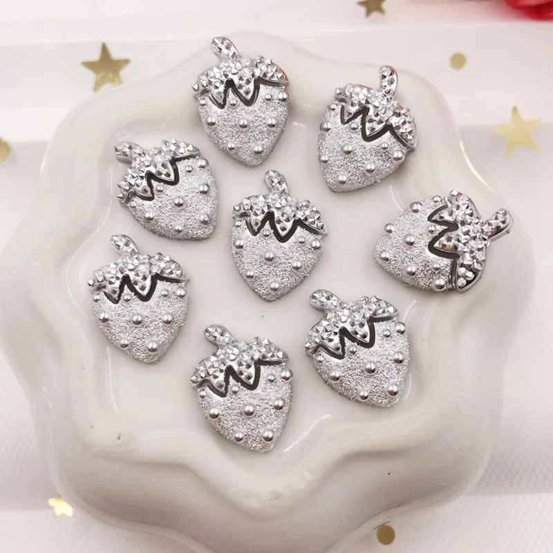 60 шт. Смола Милая Мини клубника плоская задняя горный хрусталь аппликации DIY
