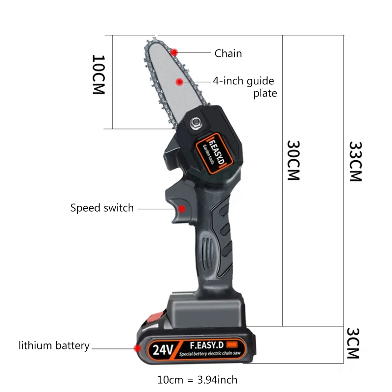 

24V Portable Rechargeable Electric Pruning Saw Mini One-handed Lithium Battery Woodworking Electric Saw For Garden