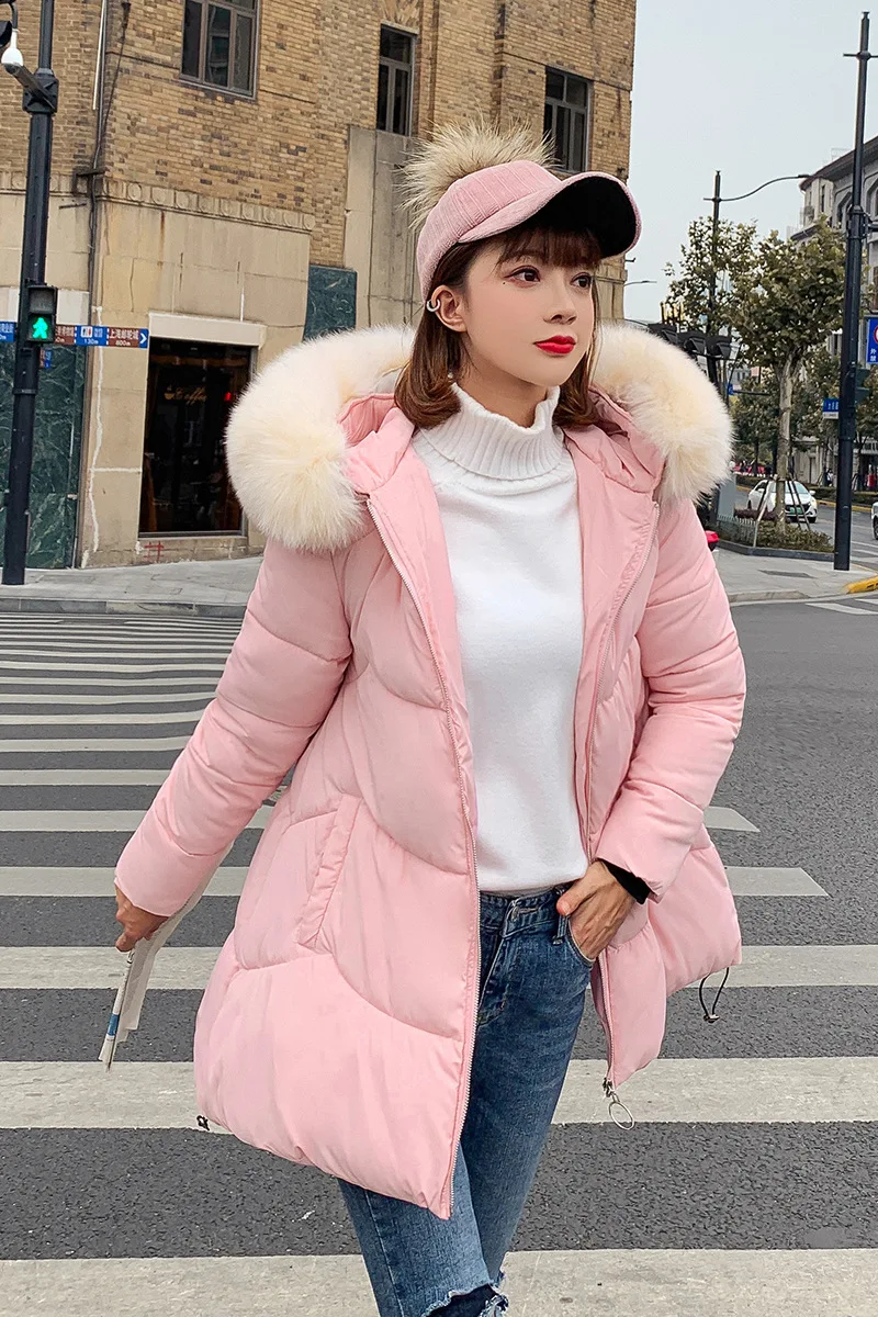 Однотонные меховые свободные хлопковые пальто с капюшоном для женщин, Harajuku, на молнии, с карманами, средней длины, Pakas Feminin, корейские женские милые теплые куртки