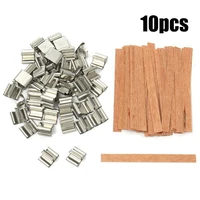 20pc wooden candle core cotton thread metal sustainer 75mm wood craft making diy home decor