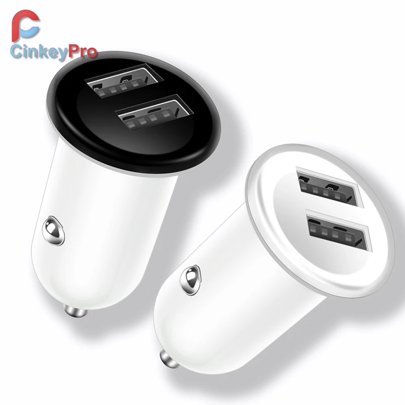 Автомобильное зарядное устройство CinkeyPro с двумя портами USB для iPhone Samsung 5V/3.1A