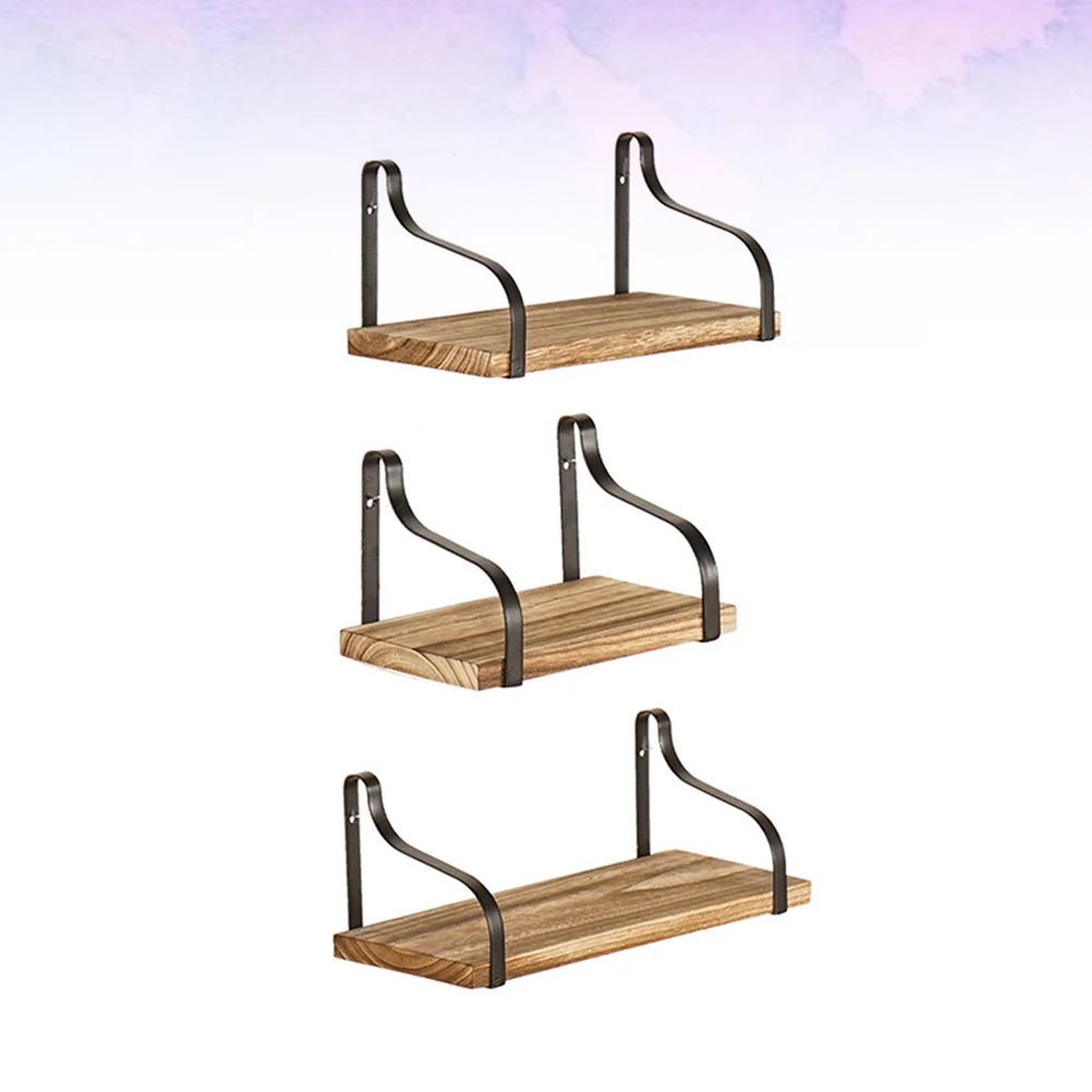 

3Pcs Wooden Board Storage Rack Practical Storage Stand Sundries Organizer Storage Shelf for Kitchen Bathroom (Wood Color)