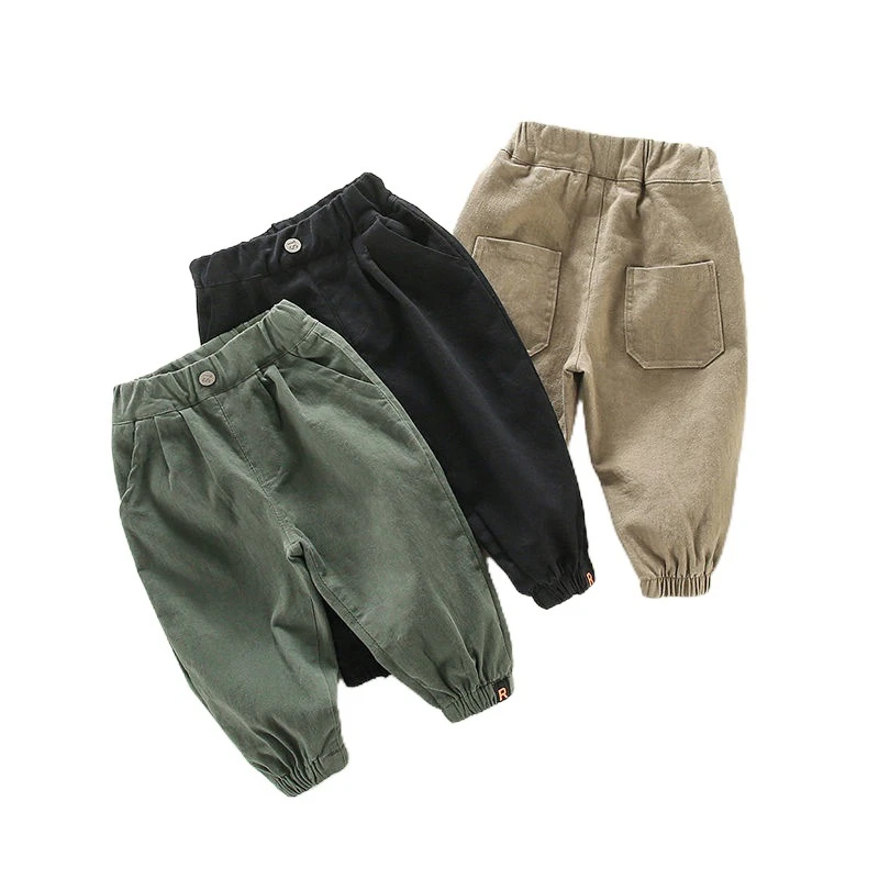 

2021 New Elastic Waist Pants Children Loose Harem Pants 0-6 Years Kids Boys Spring And Autumn Casual Cargo Pants Solid Trousers