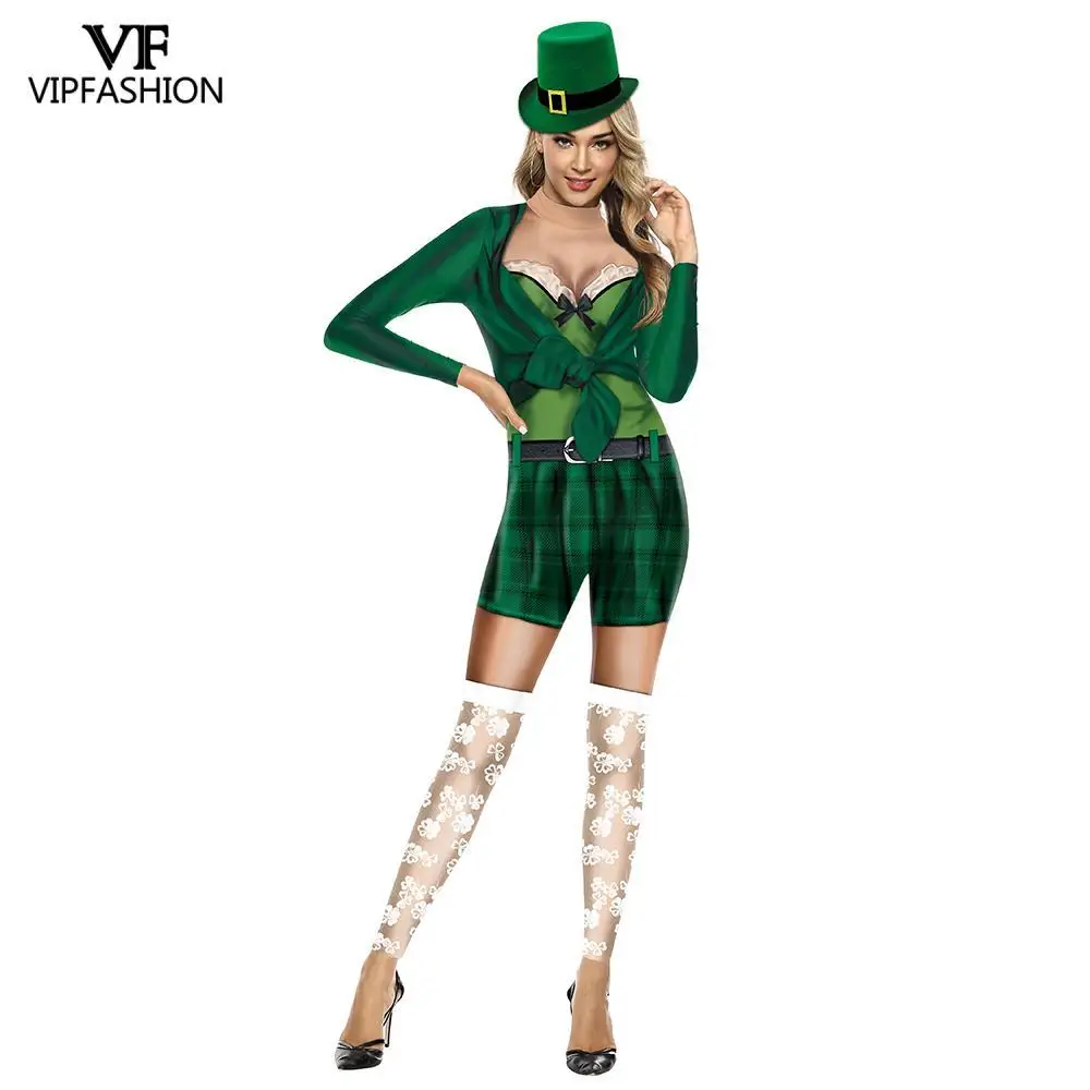 VIP модные Ирландия Святого Патрика Paddys День Костюм эльфийский наряд костюм