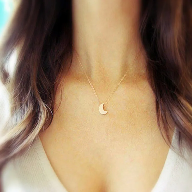 Новое поступление золотые ожерелья с кулонами в виде Луны для женщин Изысканный