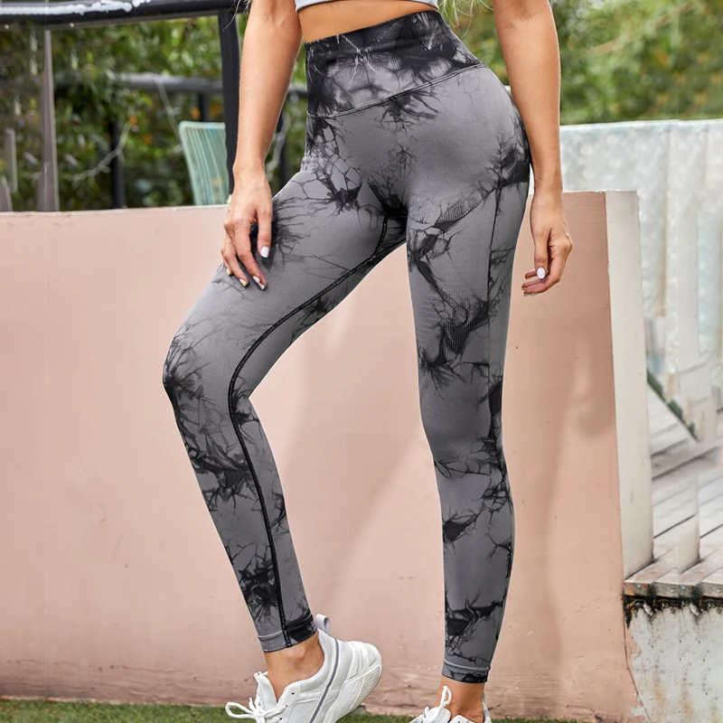 Women Leggings Fitness Sport Seamless Sportswear Tie Dye High Waist Elastic Leggings Athletic Running Female Gym Yoga Leggings
