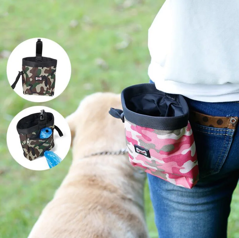 1 Piece 13x6x13.5cm Camouflage Pet Training Bag Outdoor Dog Snack Multifunctional Pocket Garbage | Дом и сад