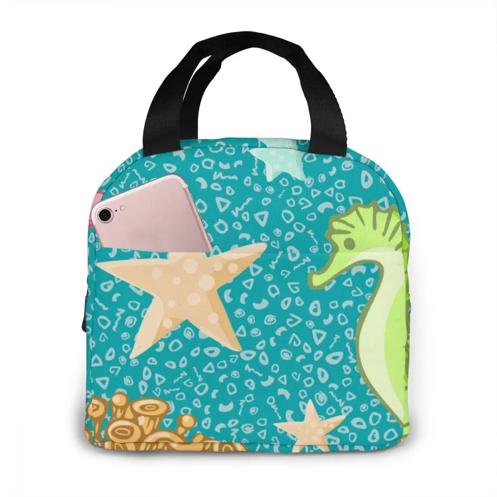 

Insulated Lunch Bag Thermal Cartoon Starfish Tote Bags Cooler Picnic Food Lunch Box Bag For Kids Women Girls Men Children