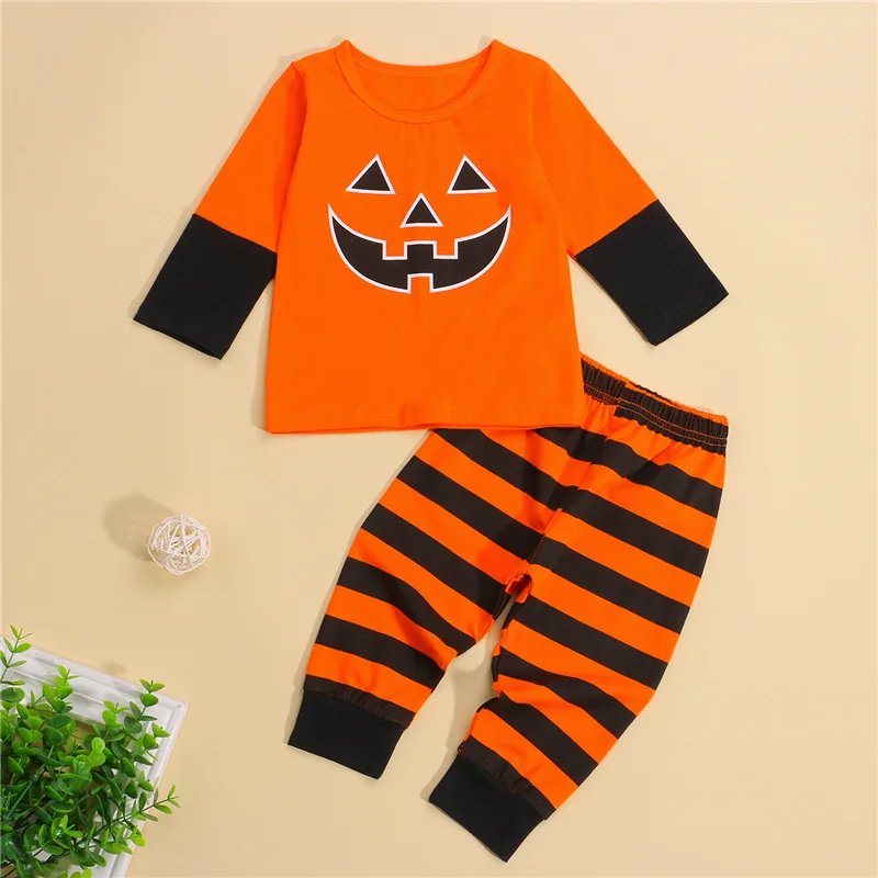 

Повседневный комплект одежды на Хэллоуин для маленьких мальчиков и девочек, комплект из 2 предметов для детей 1-5 лет, топ с длинными рукавами...