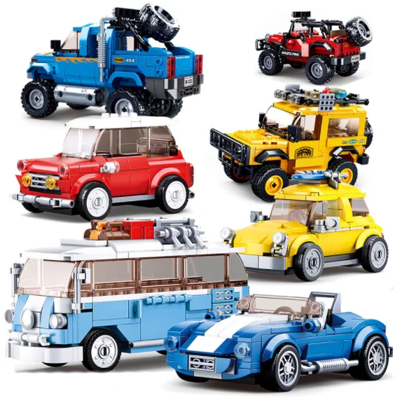 

CITY Great Off-Road Vehicle SPEED CHAMPIONS Car Sets Building Block Kit Brick Model Kids Toys London Double Decker Bus Technique