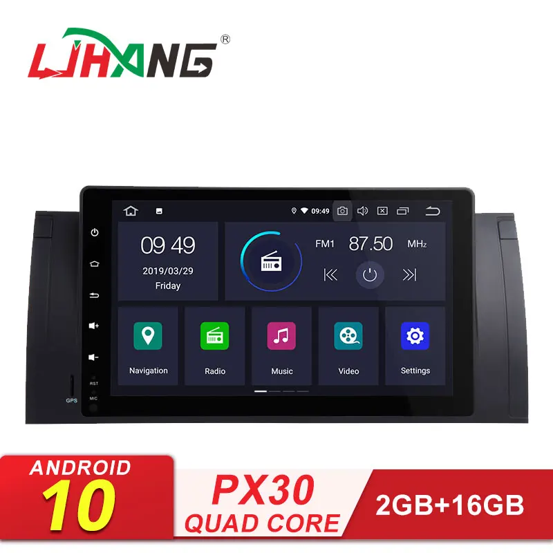 LJHANG 9 ɺndroid 10 автомобильный dvd-плеер для BMW 5 серии/X5 E53 E39 GPS Navi 1 Din Автомобильный