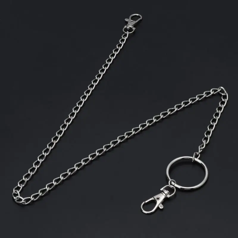 Длинный металлический кошелек с цепочкой и поводком для брюк джинсов кольцо