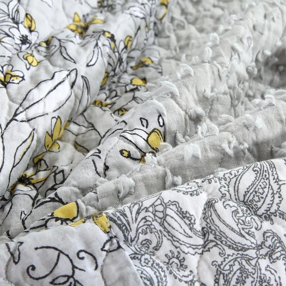 

European&American style chrysanthemum 100%cotton patchwork quilt colcha full/queen size 1 pc aircondition bed cover/bedspread H