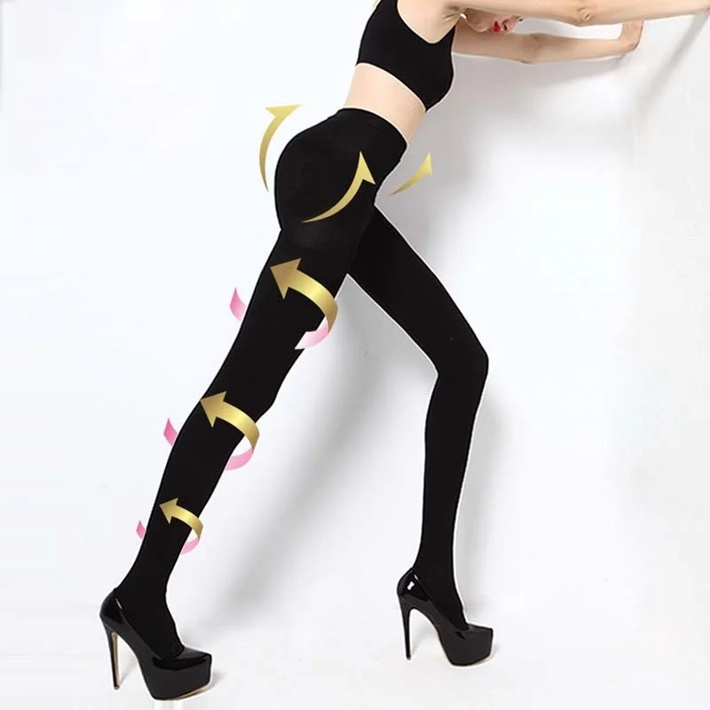 1 Pair Women Slim Tights Compression Stockings Pantyhose Varicose Veins Pantyhose Fat/Calorie Burn Leg Shaping Stocking