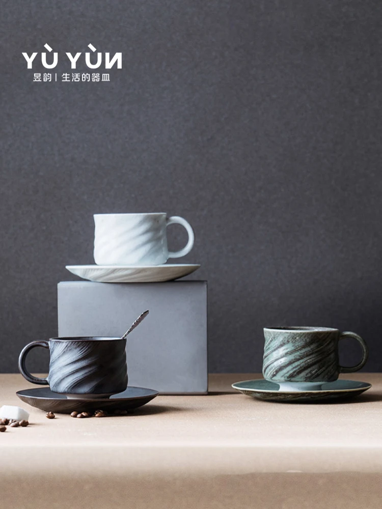 

Ceramic Coffee Cup and Saucer Set Modern Chinese Tea Set Travel Reusable Cup Eco Friendly Tazas Originales Tea Mug BD50CS