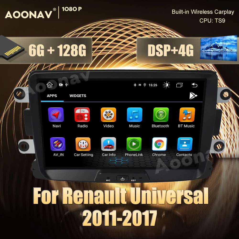 2 din Android 10 car radio For Renault Universal 2011-2017 multimedia Navigation Video Audio Radio Head Unit Player | Автомобили и