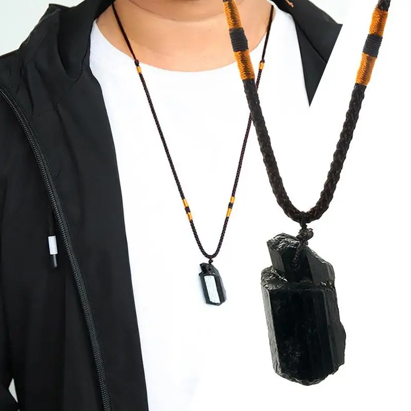 Настоящий Китайский ручной работы натуральный черный Обсидиан Резной Амулет