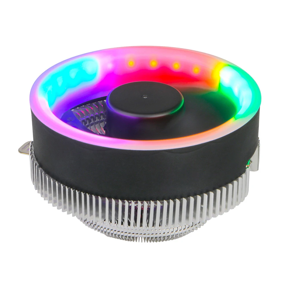Светодиодный 3 контактный кулер для ЦП прочный цветной RGB вентилятор с