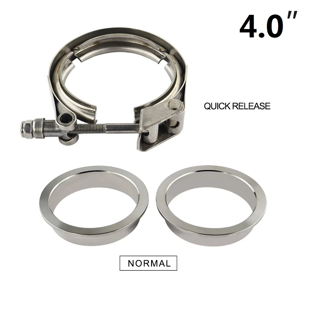 VCQ4 VFN4 " /3,25"/3," /4,0" SUS 304 из нержавеющей стали вытяжной v-образный зажим фланец комплект быстросъемный Зажим мужской женский фланец или нормальный тип - Цвет: VCQ4 VFN4