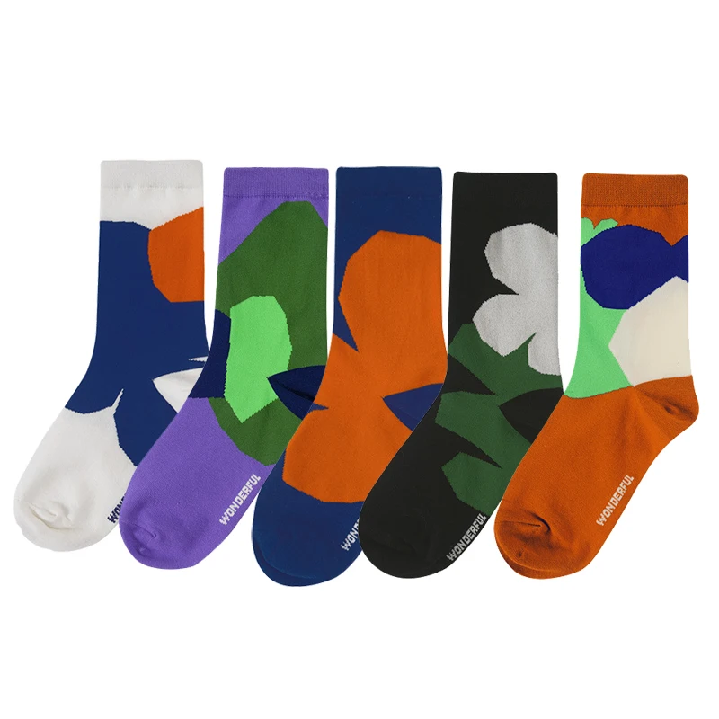 5 пар в наборе сезон осень зима Модные женские носки красивые детские с принтом