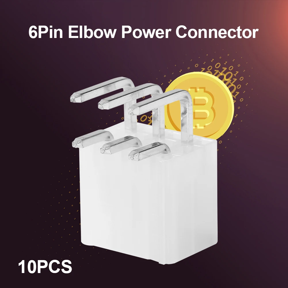 10pcs 6pin elbow connector power looper for BTC miner Antminer S9K S9j S9 Z11 Z11e z9mini A9 A3 B7 Z1+ L3 M3 E9i E9.3 | Компьютеры и