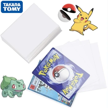 Pokemon Card Sleeves 100 Counts Transparent Playing Games VMAX Protector Cards Folder Yugioh Pokémon Case Holder Kids Toy Gift 2