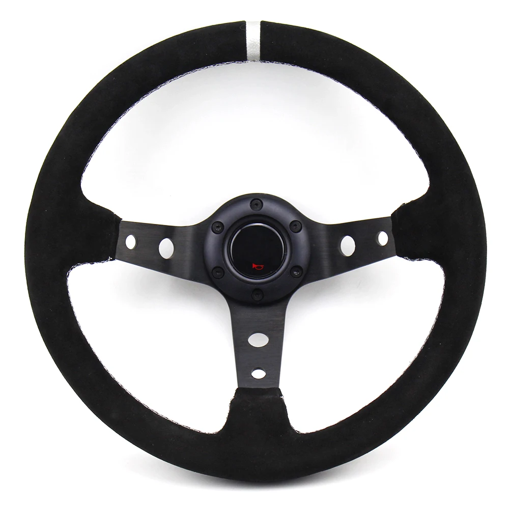 330 мм 13 дюймов черный замша кожа глубокое блюдо дрейфующих Спорт гоночный руль |