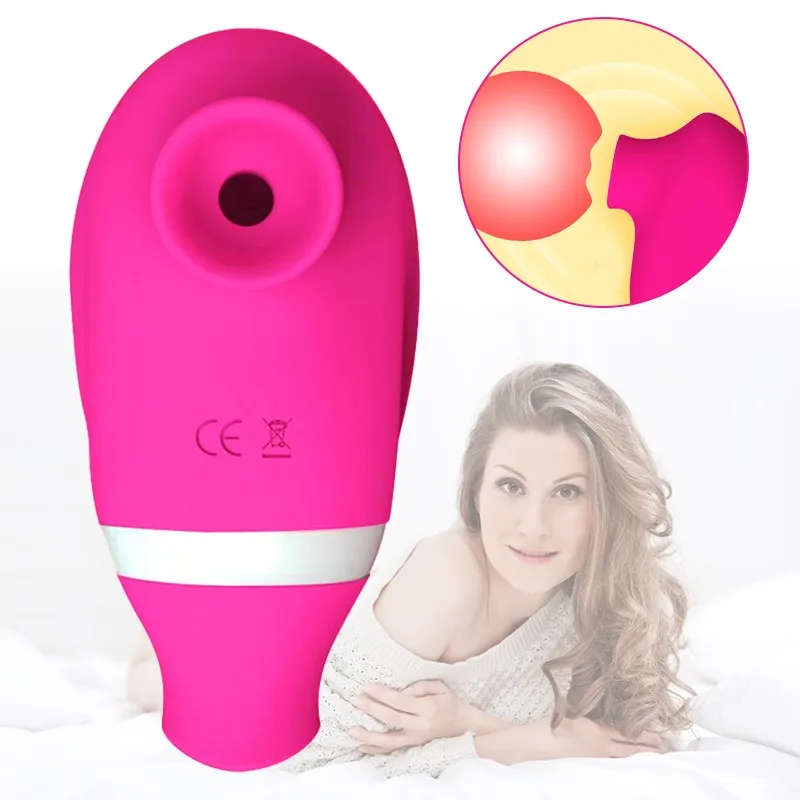 Всасывающий Вибратор на присоске для клитора языка лижущего стимулятора соска