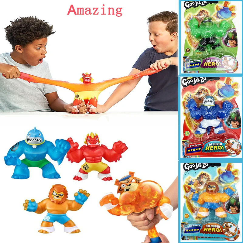 

11styles Hotsale Goo Jits Super Hero Squeeze Squishy Rising Anti Stress Toys Figurines Collectible Soft Dolls For Boys Kids Gift