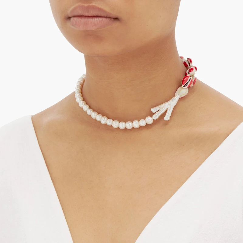 Короткое ожерелье из натурального жемчуга эффектные аксессуары для женщин колье