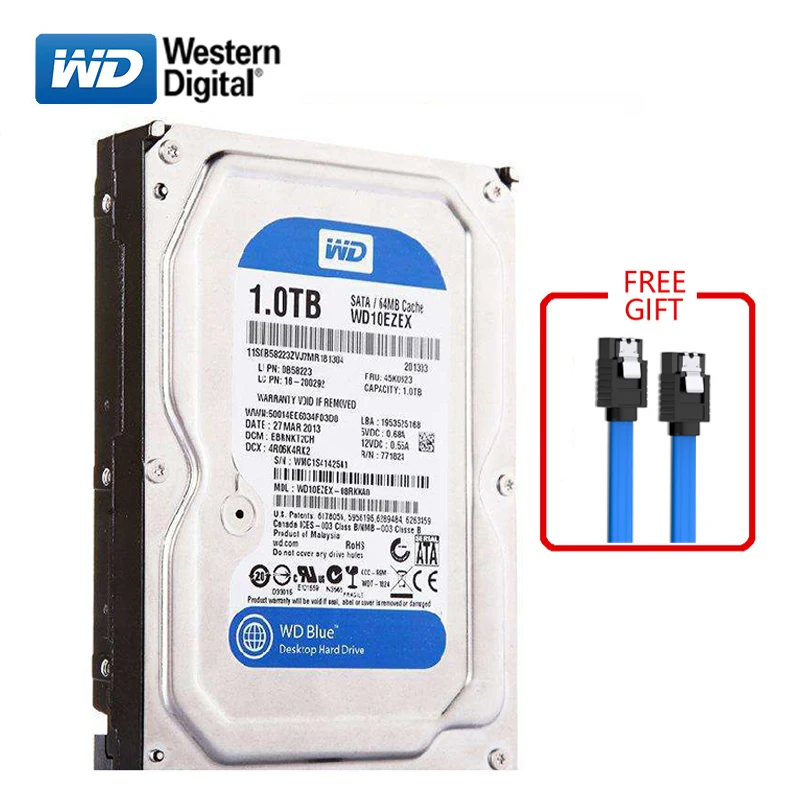 Внутренний жесткий диск WD BLUE brand на ТБ 3 5 дюйма 7200 об/мин 64 Мб кэш памяти SATA3 HDD 6