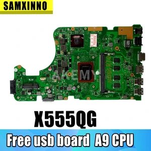 akemy for asus a555q x555qg x555bp x555b laptop motherboard a9 cpu cpu 8gb ram 2gb graphic mainboard free global shipping