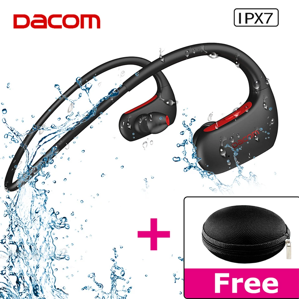 DACOM L05, Спортивная bluetooth-гарнитура, беспроводные наушники для бега, IPX7, водонепроницаемая гарнитура с шейным ободком, для телефона K6H Pro BT5.0