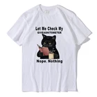 Забавная черная футболка с изображением кошки, надпись Let Me Check My Giveashitometer Nope, мужская рубашка с короткими рукавами, забавная футболка унисекс из 100% хлопка