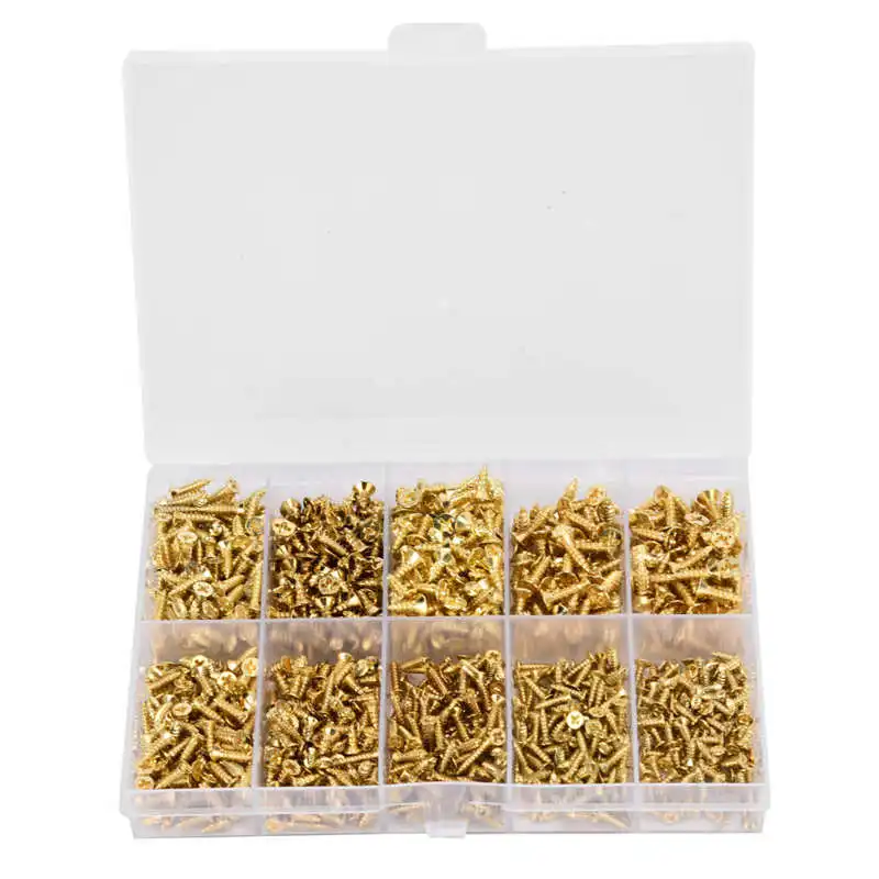 

1080Pcs Self Tapping Screws Iron Countersunk Head Screws Assortment Kit M2 M2.5 M3 tornillos para madera