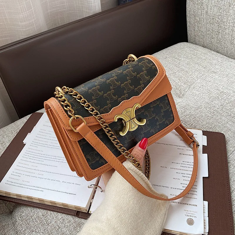

Retro Fashion Small Bag Tote Bags for Women New Trendy Wild Chain One Shoulder Messenger Bag Net Red Small Square Bag Female Bag