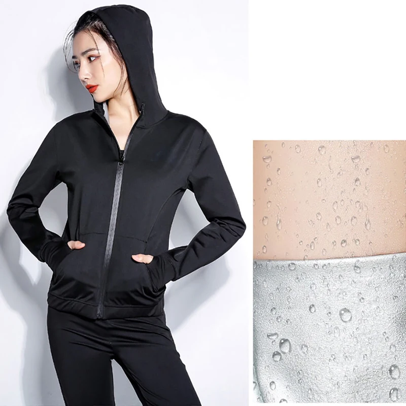 Hot Shirt Sauna Suit Sweat Body Shaper Top Zipper Long Sleeve Weight Loss Boxing Gym Suits Workout Jacket | Спорт и развлечения