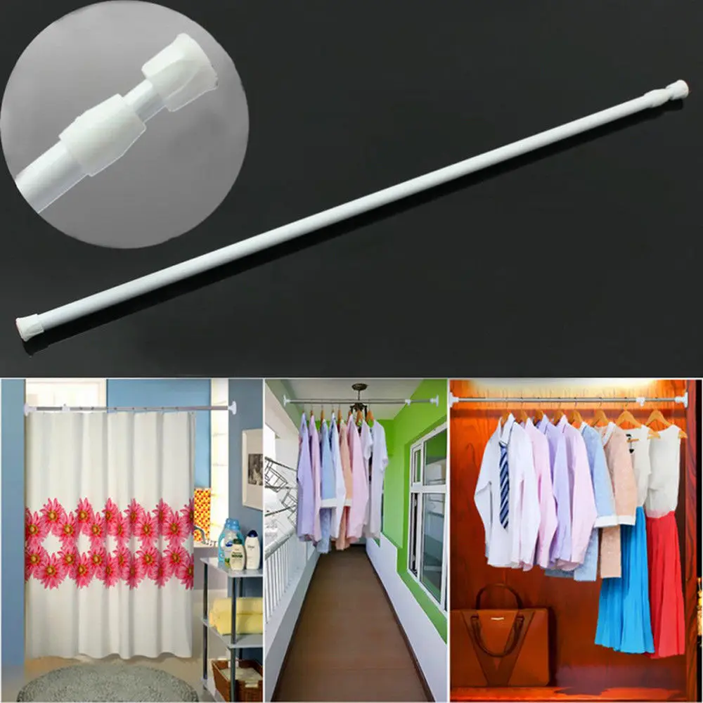 Spring Loaded Extendable Telescopic Net Voile Tension Curtain Rail Pole Rods US | Дом и сад