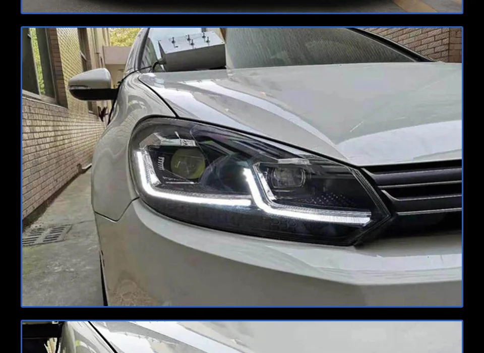 Автомобильные фары AKD 2009-2013 для VW Golf 6 MK6, год налобный фонарь для Golf6 R20 angel Eye style Bi Xenon объектив HID High Low