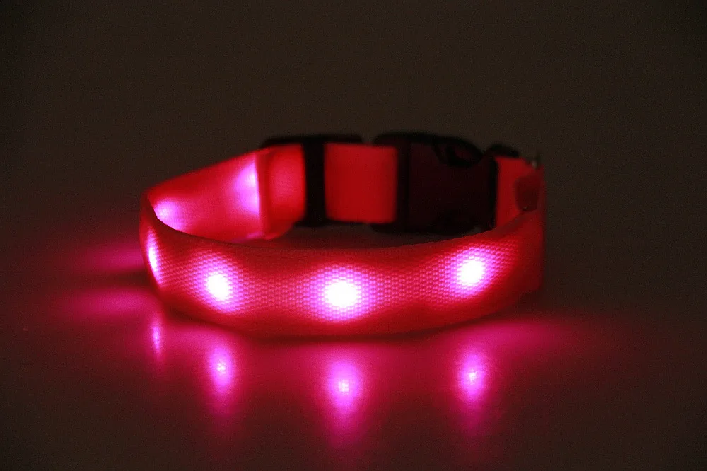 pink Fenice usb зарядка светодиодный ошейник для собак анти-потеря/во избежание автомобильной аварии ошейник для собак щенков собачьи ошейники led снабжение товары для домашних животных - Цвет: pink